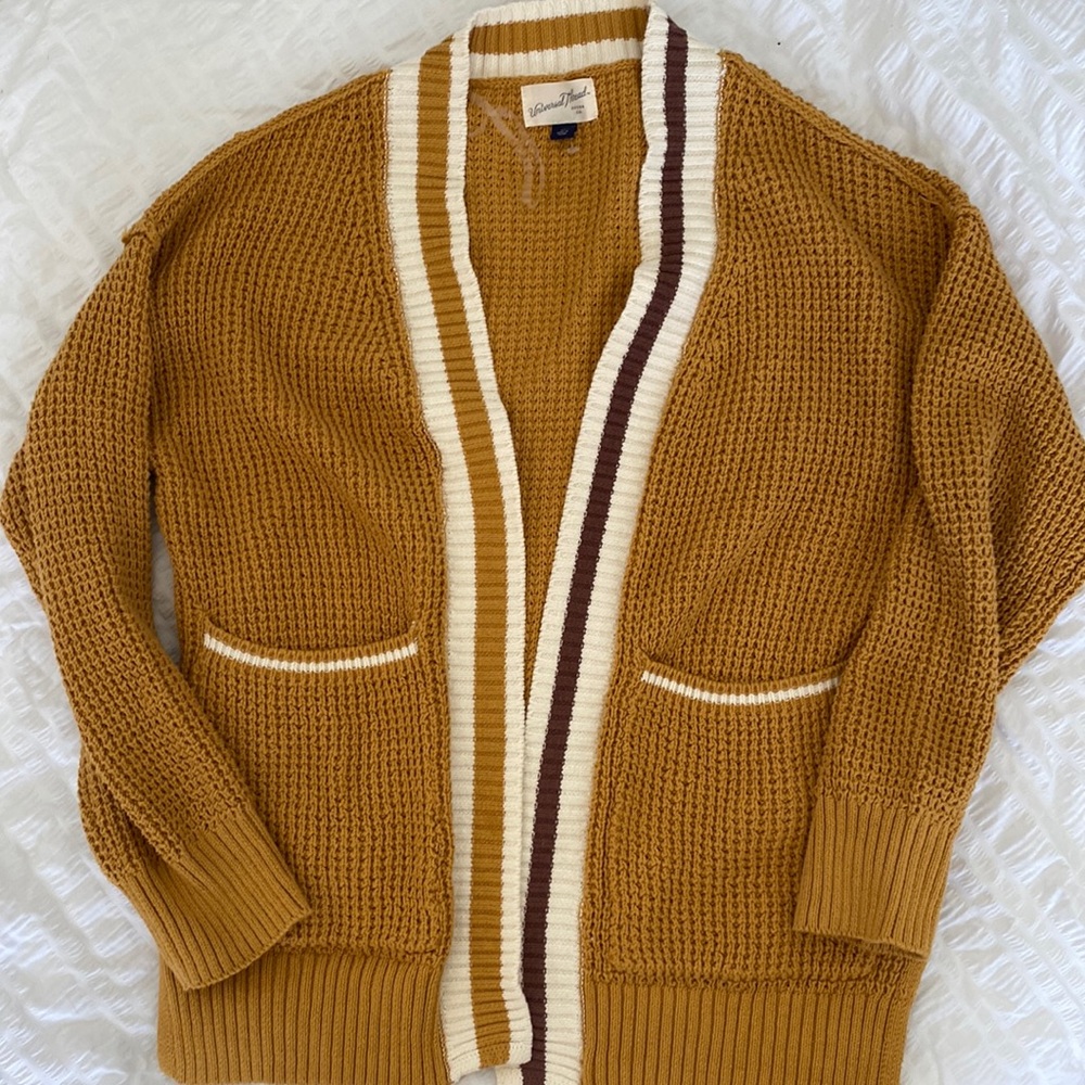 Universal Thread Mustard Yellow Varsity Cardigan